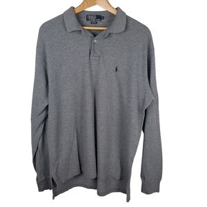 Polo by Ralph Lauren Men's Gray Long Sleeve Polo. XL. #0216